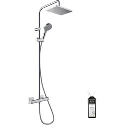 Colonne de douche thermostatique Hansgrohe Vernis Shape 230 EcoSmart Chromé + nettoyant Briochin