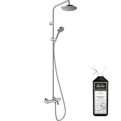 Colonne bain douche thermostatique Vernis Blend 200 EcoSmart chromée + nettoyant Briochin
