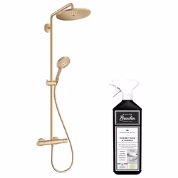 Cette colonne de douche comprend : Une douche de tête Une douchette à main Un mitigeur thermostatique de douche Un flexible d ...