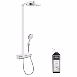 Avantages de la colonne de douche 2 jets Raindance Select E 300 Hansgrohe QuickClean : dépôts de calcaire et saleté limités X ...