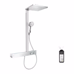 Points forts de la colonne de douche 1 jet avec mitigeur thermostatique chromé Raindance E 300 Hansgrohe La colonne de douche ...