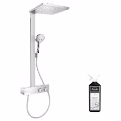 Colonne de douche thermostatique Raindance E 300 avec mitigeur 35 cm chromée + nettoyant Briochin