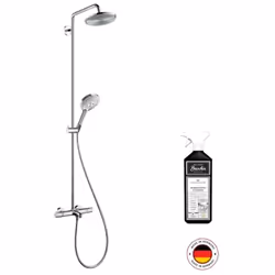 Points forts de la colonne de douche 1 jet avec mitigeur de baignoire chromé Raindance S 240 Hansgrohe Type de jet douchette: ...