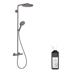 Colonne de douche thermostatique Hansgrohe Raindance Select s 240 noir chromée brossée + nettoyant Briochin
