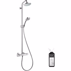 Avantages de la colonne de douche Hansgrohe Douche de tête : le système de douche Crometta 160 1 jet avec mitigeur thermostat ...