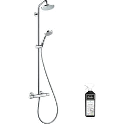 Colonne de douche thermostatique Hansgrohe Crometta 4 jets Chrome + nettoyant Briochin
