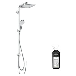 Colonne de douche ou bain douche sans mitigeur Hansgrohe Crometta e 280 EcoSmart chromée + nettoyant Briochin