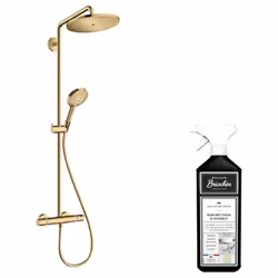 Cette colonne de douche comprend : Une douche de tête Une douchette à main Un mitigeur thermostatique de douche Un flexible d ...