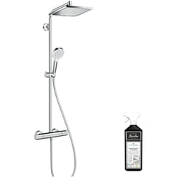 Colonne de douche thermostatique Hansgrohe Crometta e + nettoyant Briochin
