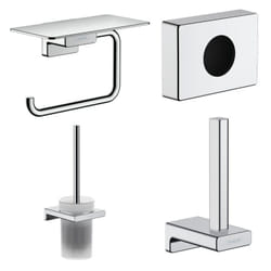 Porte-brosse WC Addstoris + Porte-papier WC avec tablette + Réserve porte-papier + Distributeur chromé