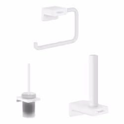 Porte-brosse WC Addstoris + Porte-papier WC + Réserve porte-papier blanc mat