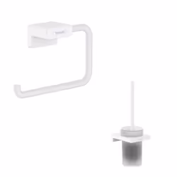 Porte-brosse WC Addstoris + Porte-papier WC blanc mat