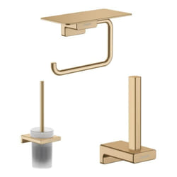 Porte-brosse WC Addstoris + Porte-papier WC avec tablette + Réserve porte-papier bronze brossé