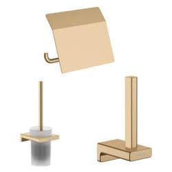 Porte-brosse WC Addstoris + Porte-papier WC avec couvercle + Réserve porte-papier bronze brossé
