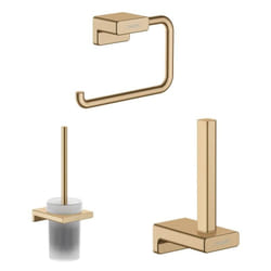 Porte-brosse WC AddStoris + Porte-papier WC  + Réserve porte-papier bronze brossé