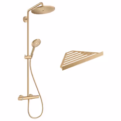 Cette colonne de douche comprend : Une douche de tête Une douchette à main Un mitigeur thermostatique de douche Un flexible d ...