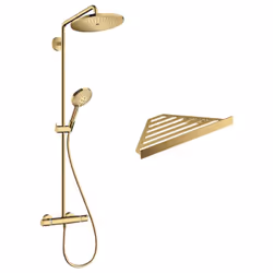 Cette colonne de douche comprend : Une douche de tête Une douchette à main Un mitigeur thermostatique de douche Un flexible d ...