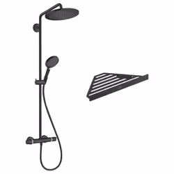 Cette colonne de douche comprend : Une douche de tête Une douchette à main Un mitigeur thermostatique de douche Un flexible d ...