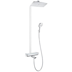 Colonne bain douche thermostatique Hansgrohe Raindance e 360 chromé + tablette AddStoris