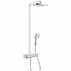 Avantages de la colonne de douche 2 jets Raindance Select E 300 Hansgrohe QuickClean : dépôts de calcaire et saleté limités X ...
