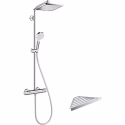 Cette colonne de douche comprend : Une douche de tête Une douchette Un mitigeur thermostatique de douche Un flexible de douch ...