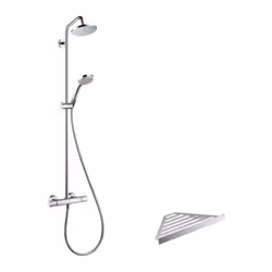 Avantages de la colonne de douche Hansgrohe Douche de tête : le système de douche Crometta 160 1 jet avec mitigeur thermostat ...