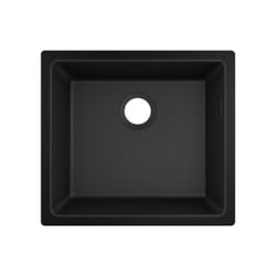 Evier à encastrer sous plan 1 bac Hansgrohe S51 450 avec vidage manuel noir graphite