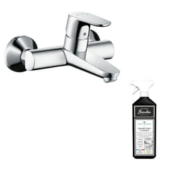 Mitigeur lavabo mural Hansgrohe chrome + nettoyant Briochin