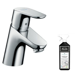 Mitigeur lave-mains Hansgrohe Focus 70 sans tirette ni vidage chrome + nettoyant Briochin