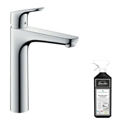 Mitigeur lavabo Hansgrohe Focus 190 Eco C3 avec tirette et vidage chrome + nettoyant Briochin