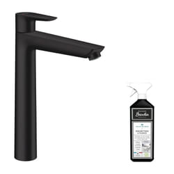 Mitigeur lavabo Hansgrohe 240 sans tirette ni vidage noir mat + nettoyant Briochin