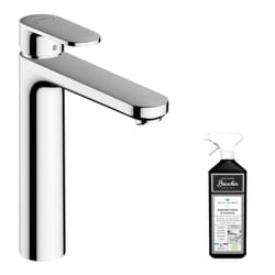 Mitigeur lavabo Hansgrohe 190 sans tirette ni vidage chrome + nettoyant Briochin