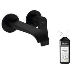 Mitigeur lavabo mural Hansgrohe bec 195 mm noir mat + nettoyant Briochin
