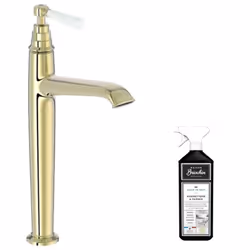 Le mitigeur lavabo haut Jacob Delafon Cleo est disponible avec finition chromée ou or beige pour s'adapter aux besoins de cha ...