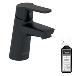 Mitigeur lavabo Aimé avec vidage noir mat + nettoyant Briochin