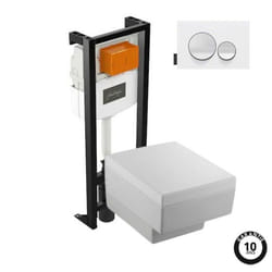 Pack WC suspendu Terrace+ bâti-support + plaque Blanc brillant/Blanc mat