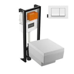 Pack WC suspendu Terrace+ bâti-support + plaque Blanc brillant
