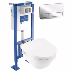 Les caractéristiques techniques de votre cuvette wc suspendue sans bride Villeroy & boch architectura Code article : 5684r001 ...