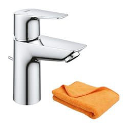 Mitigeur lavabo Quickfix Start Edge avec tirette et vidage taille S + microfibre