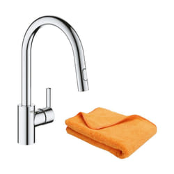 Robinet de cuisine avec douchette Feel chromé Quickfix + microfibre