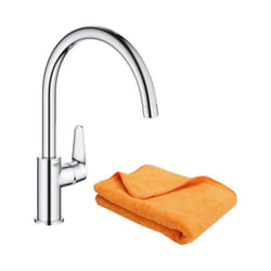 Robinet de cuisine Grohe Start Curve Quickfix chromé + microfibre