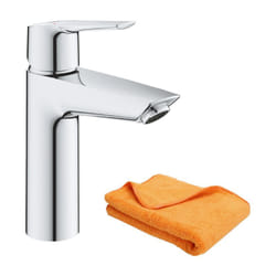 Mitigeur lavabo Quickfix Start 2021 avec vidage Push-Open taille M chromé + microfibre