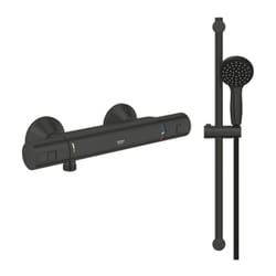 Grohe - Pack mitigeur douche thermostatique Precision Start noir mat + ensemble Vitalio Start avec barre + support + pommeau
