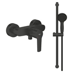 Pack mitigeur douche mécanique GROHE Start noir + ensemble de douche GROHE Vitalio Start avec barre, support et pommeau noir