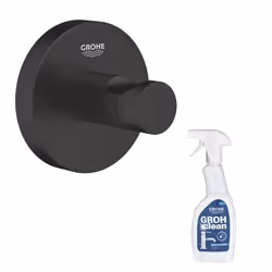 Patère murale Start noir mat + nettoyant GrohClean