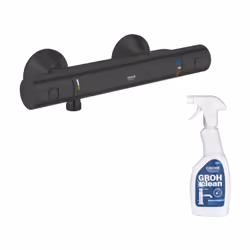Les avantages du mitigeur douche thermostatique GROHE Precision Start noir + nettoyant GrohClean: GROHE TurboStat Régulation  ...