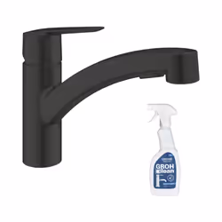 Les avantages du robinet de cuisine avec douchette GROHE Start noir mat + nettoyant GrohClean : GROHE SilkMove Cartouche céra ...