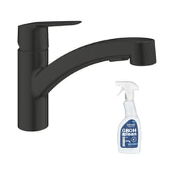 Robinet de cuisine avec douchette Grohe Start noir mat + nettoyant GrohClean