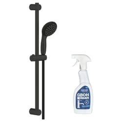 Pommeau de douche Vitalio Start 2 jets avec barre noir mat + nettoyant GrohClean