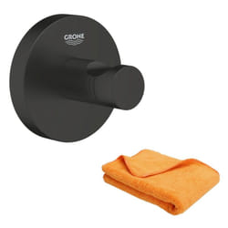 Patère murale Start noir mat + microfibre